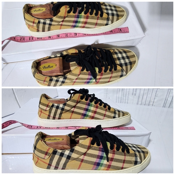 Burberry Rainbow Check Canvas Sneakers Size 41 - Picture 6 of 11